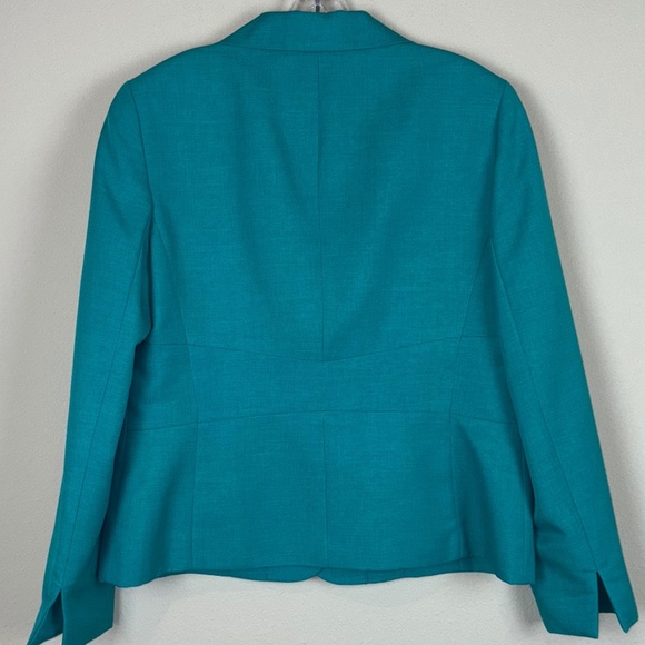 Kasper 2pc Green Blazer Jacket with Matching Pullover Sleeveless Floral Blouse - Picture 4 of 16